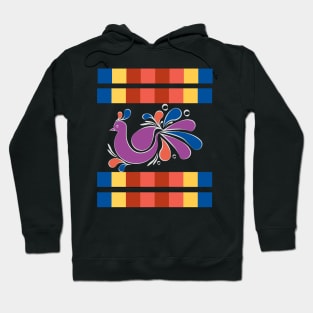 Multicolored Peacock - Colorful Stripes Hoodie